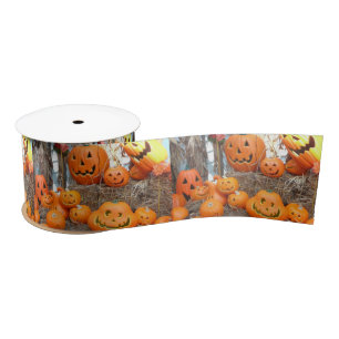 Ruban En Satin Citrouille halloween Jack-o'-lantern orange citrou