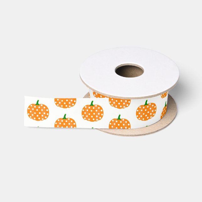 Ruban En Satin Citrouilles de Ruban-Halloween de satin (Bobine)
