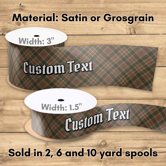 Ruban En Satin Clan Fraser Chasse Tartan Patiné (Créateur téléchargé)