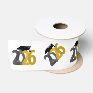 Ruban En Satin Classe d'or et de gris de 2026 Graduation