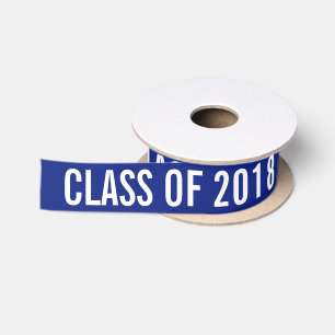 Ruban En Satin Classe licenciée de blanc du bleu marine 2018 de