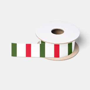 Ruban En Satin Classic Holiday Festive Rouge, Blanc & Vert