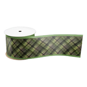 Ruban En Satin Classique écossais écossais vert écossais
