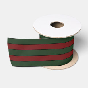 Ruban En Satin Classique Grille Verte Et Rouge De Noël
