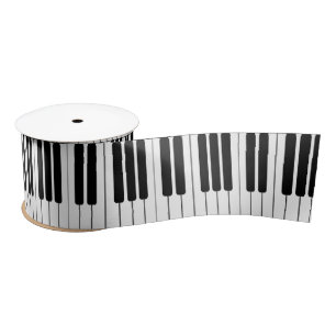 Ruban En Satin Clavier de piano 3 pouces