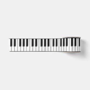 Ruban En Satin Clavier de piano noir et blanc
