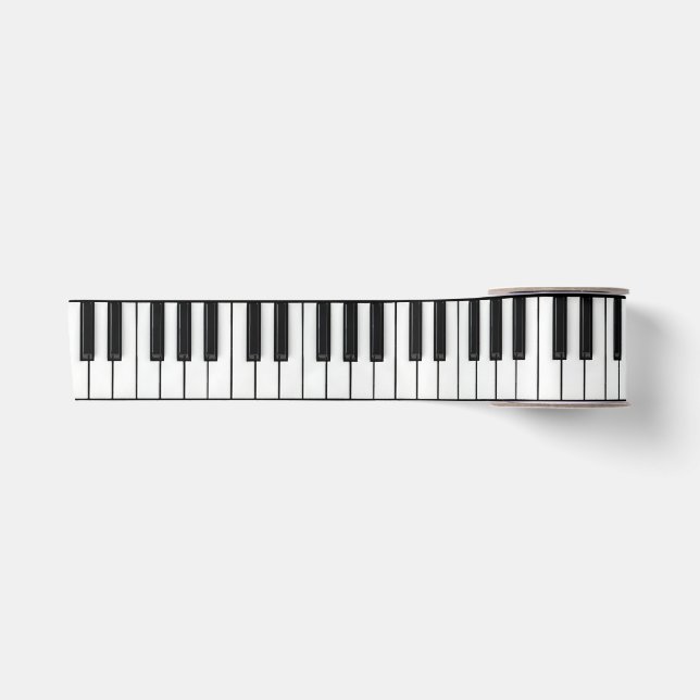 Ruban En Satin Clavier de piano noir et blanc (Devant)