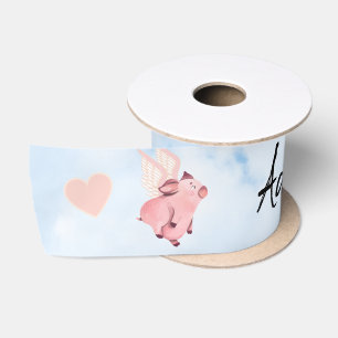 Ruban En Satin Cochon volant mignon avec ailes quand les porcs vo