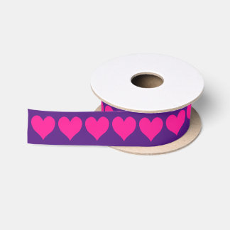 Ruban En Satin Coeur rose profond mignon