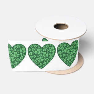 Ruban En Satin coeur Shamrock vert St Patrick's Day