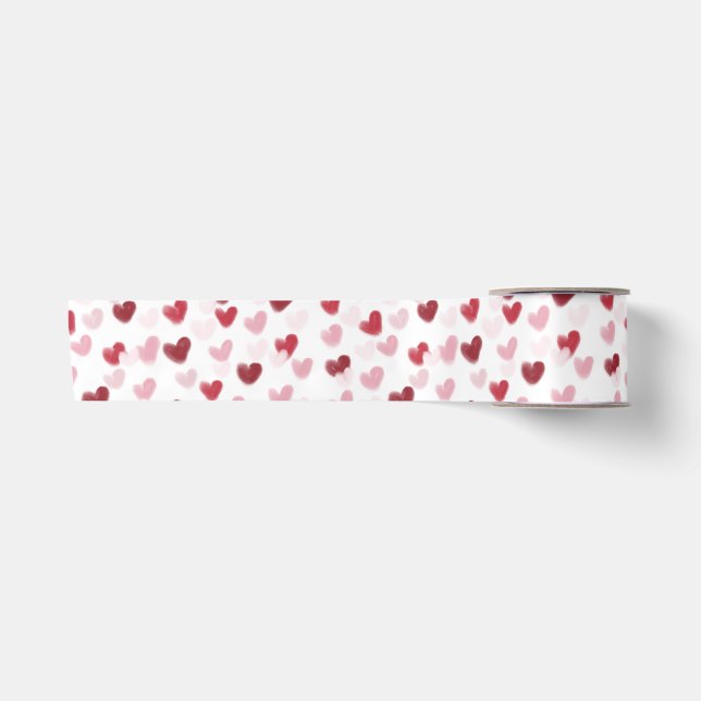 Ruban En Satin Coeurs d'amour (Devant)