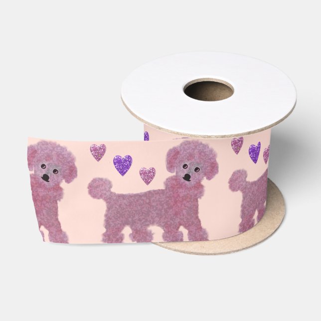 Ruban En Satin Coeurs de caniche (Bobine)