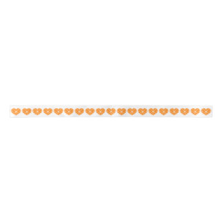 Ruban En Satin Coeurs oranges de tranche