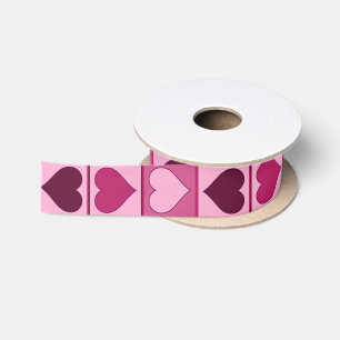 Ruban En Satin Coeurs romantiques roses haut et bas