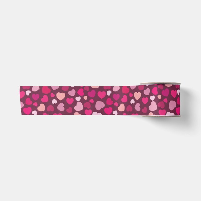Ruban En Satin Coeurs roses (Devant)