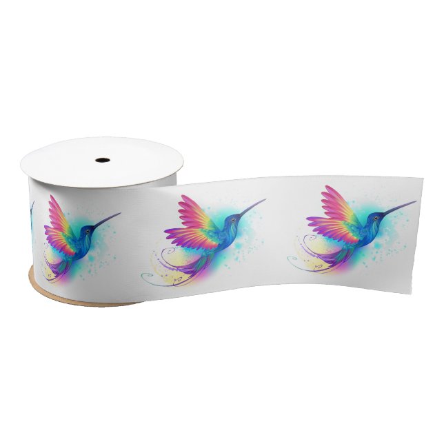Ruban En Satin Colibri arc-en-ciel exotique (Bobine)