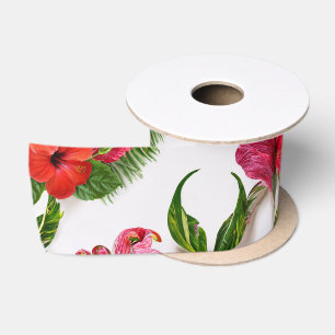 Ruban En Satin Collection Aloha Botaniques florales luxuriantes