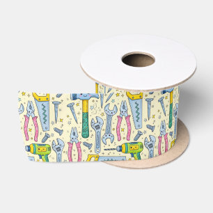 Ruban En Satin Collection Doodle d'outils de bricolage et d'étoil
