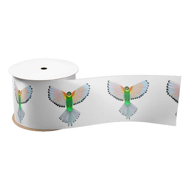 Ruban En Satin Colorful Bird Flying (Bobine)
