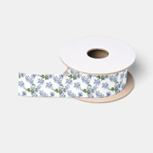 Ruban En Satin Columbines bleu doux fleurit floral