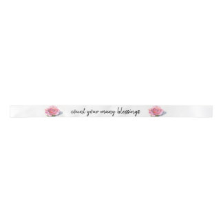 Ruban En Satin Compter vos bénédictions - Rose rose