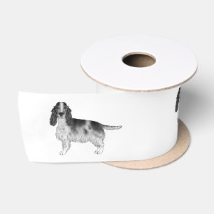 Ruban En Satin Conception de Cocker Spaniel Anglais en noir et bl