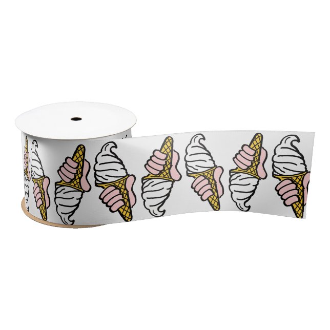 Ruban En Satin Conception de cônes de glace (Bobine)