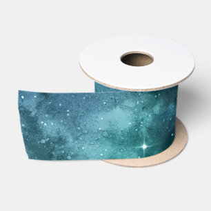 Ruban En Satin Conception de la série Galaxie sarcelle 7