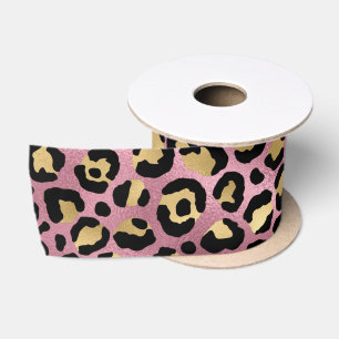 Ruban En Satin Conception de la série Leopard rose et or 15