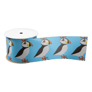 Ruban En Satin Conception de macareux de l'Atlantique Cute Thunde
