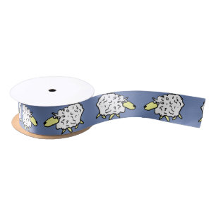 Ruban En Satin Conception de motif de moutons