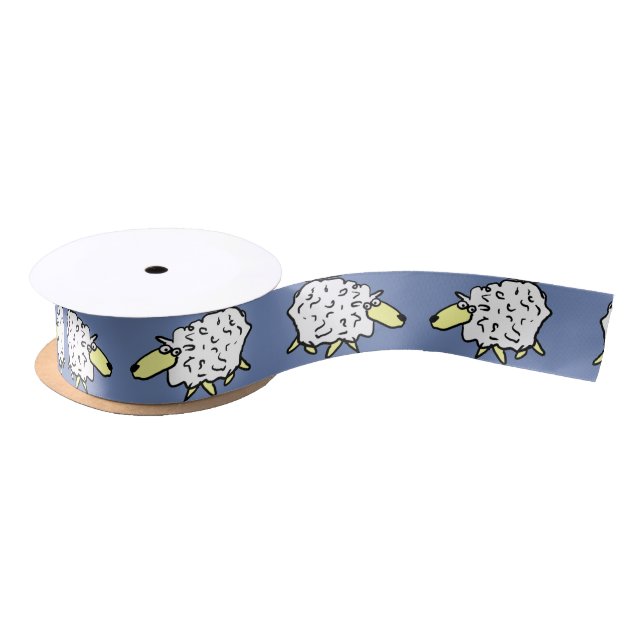 Ruban En Satin Conception de motif de moutons (Bobine)