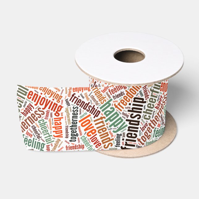 Ruban En Satin Conception de mots positifs (Bobine)