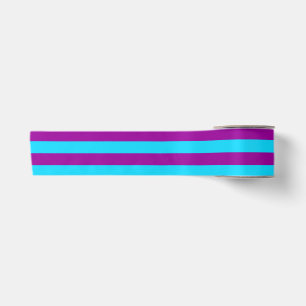 Ruban En Satin Conception de rayures violettes bleues 