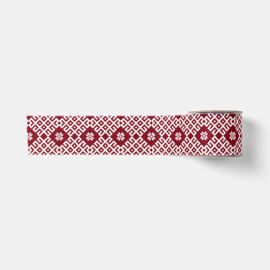 Ruban En Satin Conception letton baltique traditionnelle rouge de
