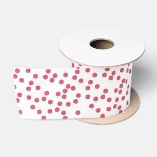 Ruban En Satin Confetti rose framboise / À petits pois