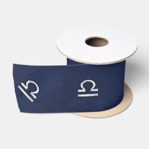 Ruban En Satin Connexion Libra Zodiac à la Navy en fibre de carbo