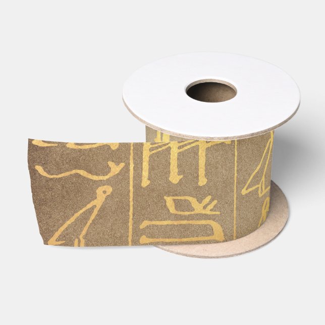 Ruban En Satin Copie égyptienne de papier de hiéroglyphes d'or (Bobine)
