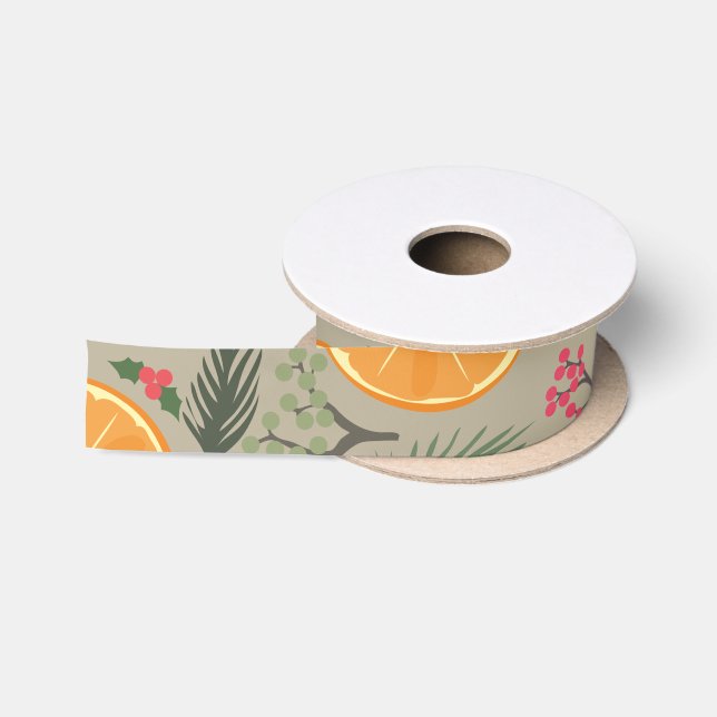 Ruban En Satin Copie orange de guirlande de Noël (Bobine)
