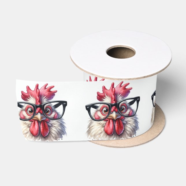 Ruban En Satin Coq Avec Verres Noirs (Bobine)