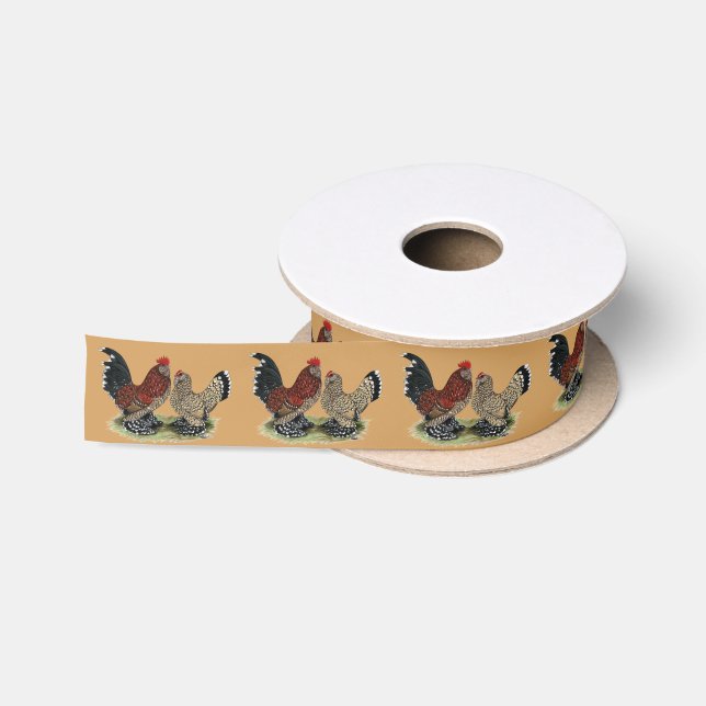 Ruban En Satin Coqs nains de D'Uccle :  Mille Fleur (Bobine)