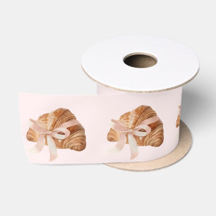 Ruban En Satin Coquette personnalisée Croissant rose Ribbon