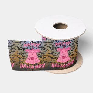 Ruban En Satin Coquette Rose Fantôme Joyeux Halloween Art Numériq