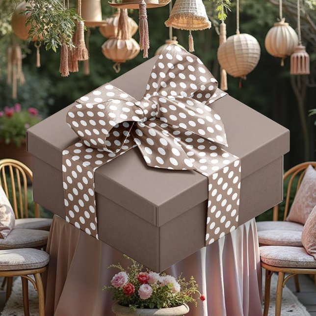 Ruban En Satin Couleur Mocha Mousse A47B67 Satin Ruban (Spotted Mocha Mousse Color A47B67 Satin Ribbon)