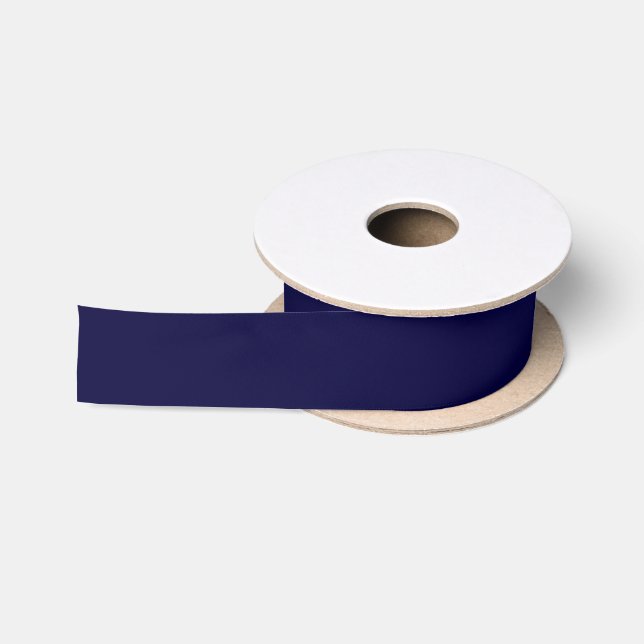 Ruban En Satin Couleur solide : bleu marine (Bobine)