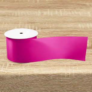Ruban En Satin Couleur solide rose néon
