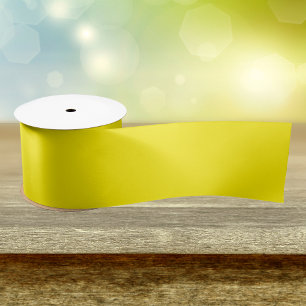 Ruban En Satin Couleur uni jaune canari