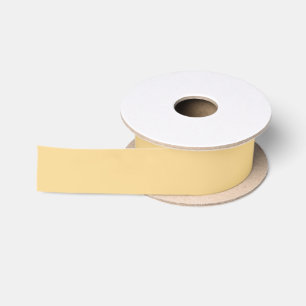 Ruban En Satin Couleur uni vintage jaune pâle