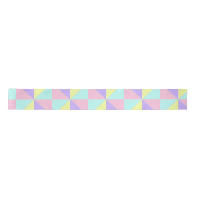 Ruban En Satin Couleurs pastel & coeurs violets battre (Devant)