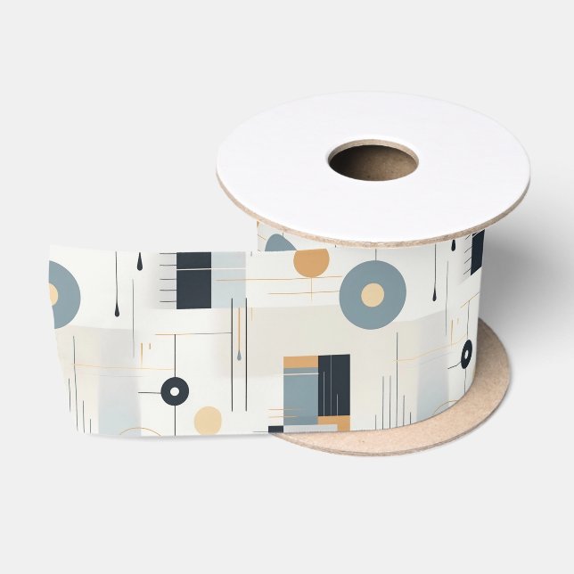 Ruban En Satin Couleurs pastel motif géométrique du milieu du siè (Bobine)